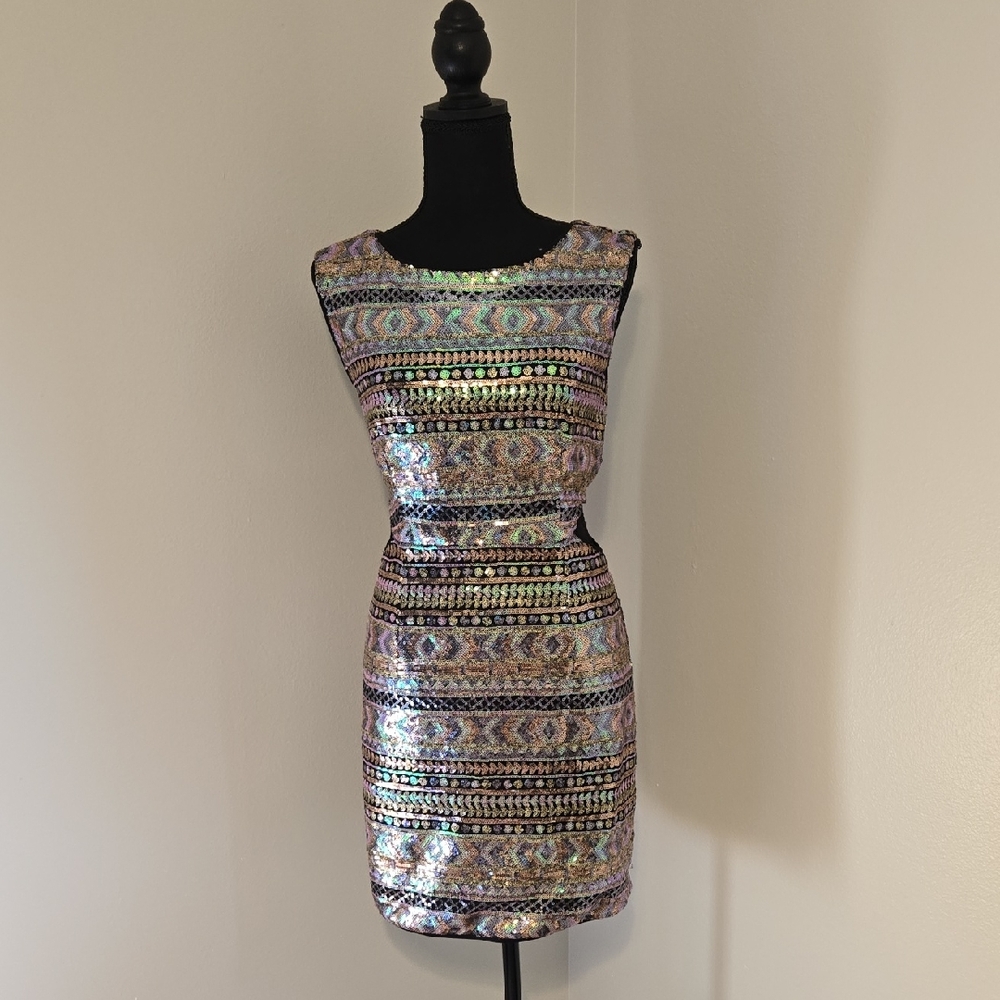 Forever 21 Exclusive Sequin Multicolor Sleeveless Dress
